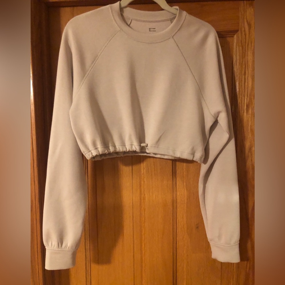 Gilly Hicks Cropped Sweatshirt Tan XS Like New